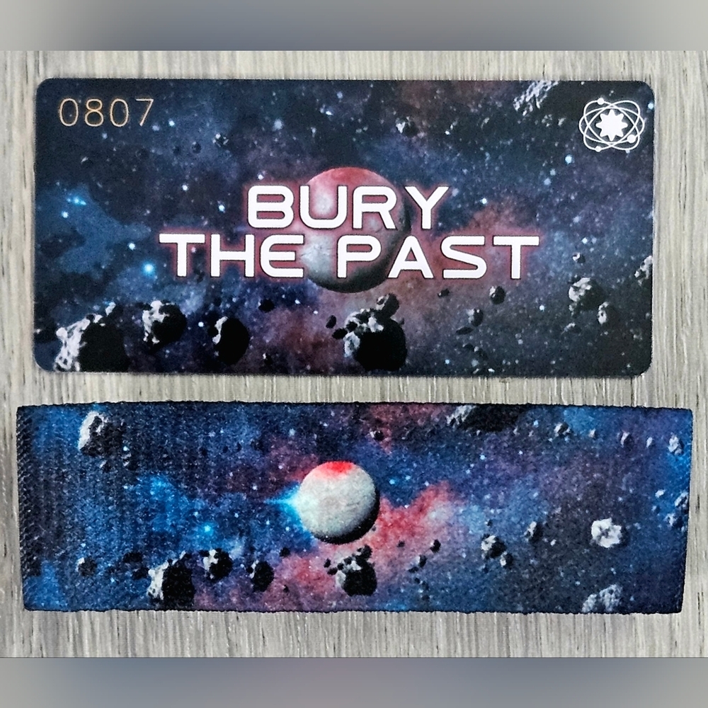 ZOX "BURY THE PAST" #768/1000 RARE MED DIAMOND STITCH Planetary Set WRISTBAND